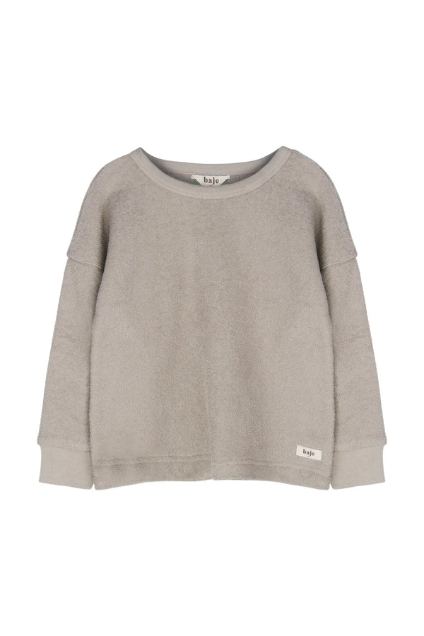 Jongens Sweater Yordin van Baje Studio in de kleur Taupe light in maat 134-140.