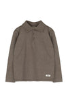 Jongens Polo Longsleeve Evans van Baje Studio in de kleur Taupe in maat 134-140.