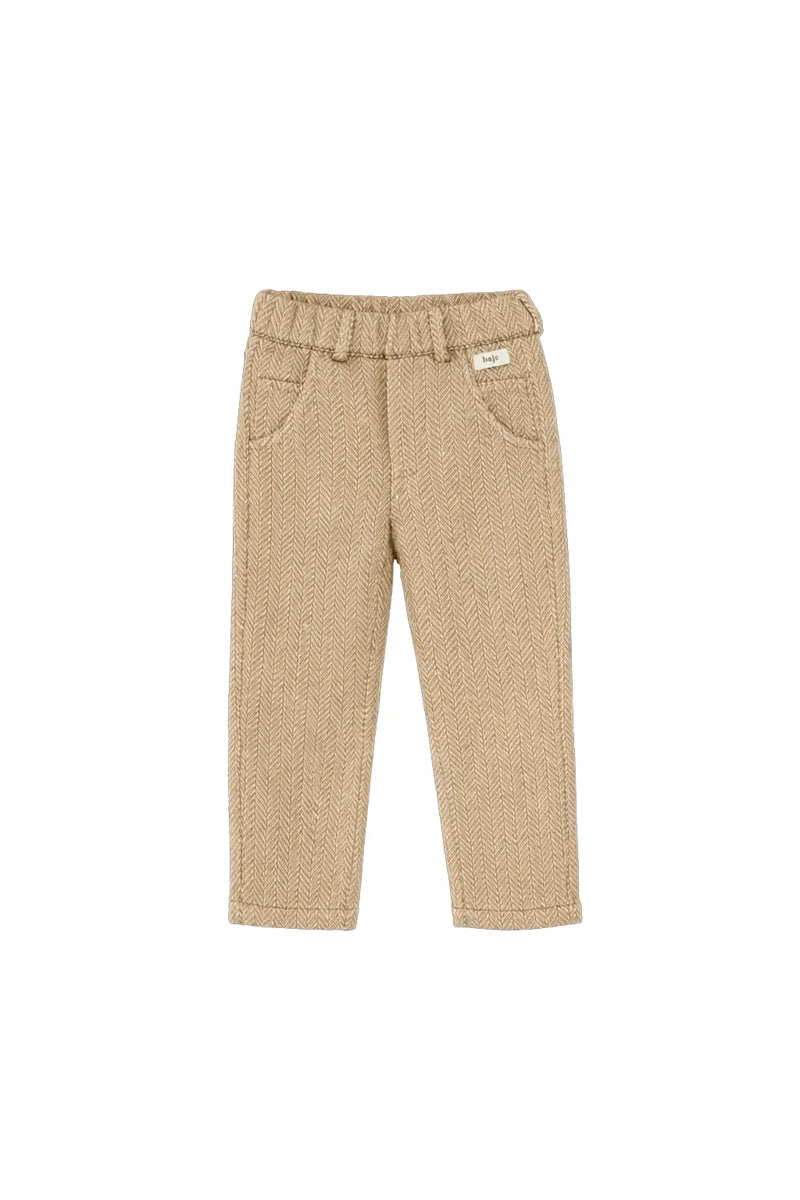Jongens Pants Carth van Baje Studio in de kleur Taupe in maat 134-140.