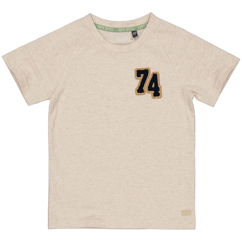 Jongens Shortsleeve BARTQS241 van Quapi in de kleur Oatmeal Melange in maat 122-128.