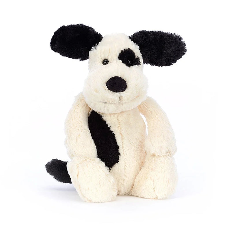 Jellycat Bashful Black & Cream Puppy medium