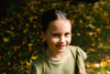Meisjes Shortsleeve BELIZEQS241 van Quapi in de kleur Cedar Green in maat 122-128.