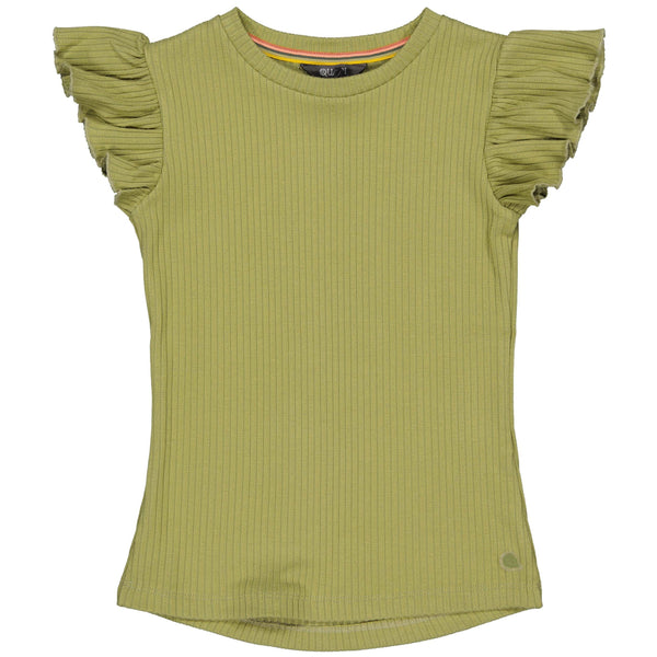 Meisjes Shortsleeve BELIZEQS241 van Quapi in de kleur Cedar Green in maat 122-128.