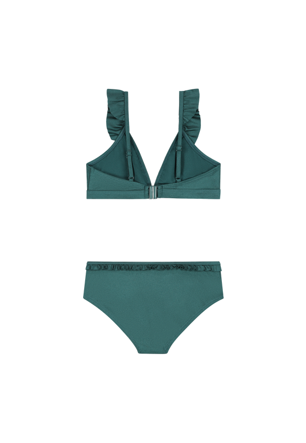 Shiwi Girls BELLA bikini set shiny Green Botanic