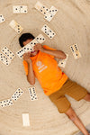 Jongens Shortsleeve BENNEQS242 van Quapi in de kleur Orange in maat 122-128.