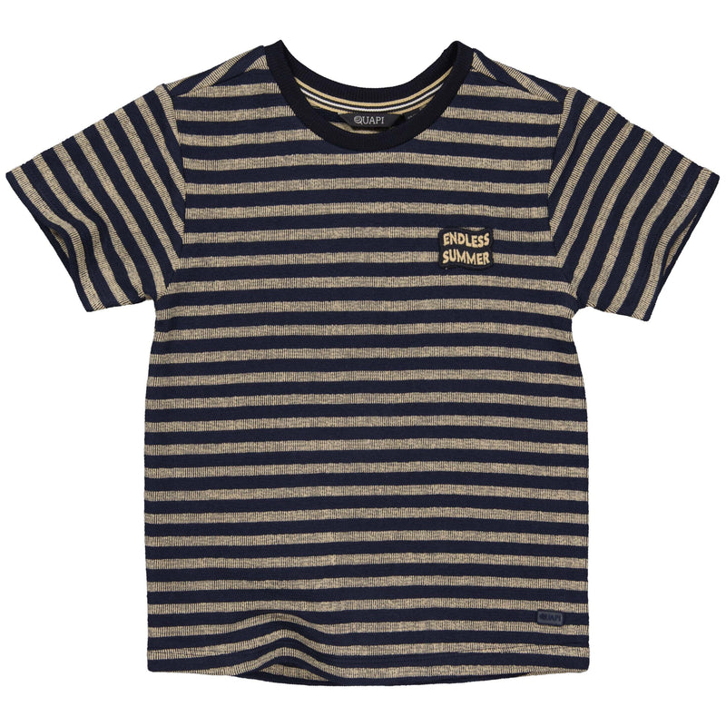 Jongens Shortsleeve BENTQS242 van Quapi in de kleur AOP Blue Stripe in maat 122-128.