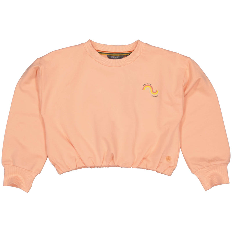 Meisjes Cropped Sweater BERNICEQS241 van Quapi in de kleur Salmon in maat 122-128.
