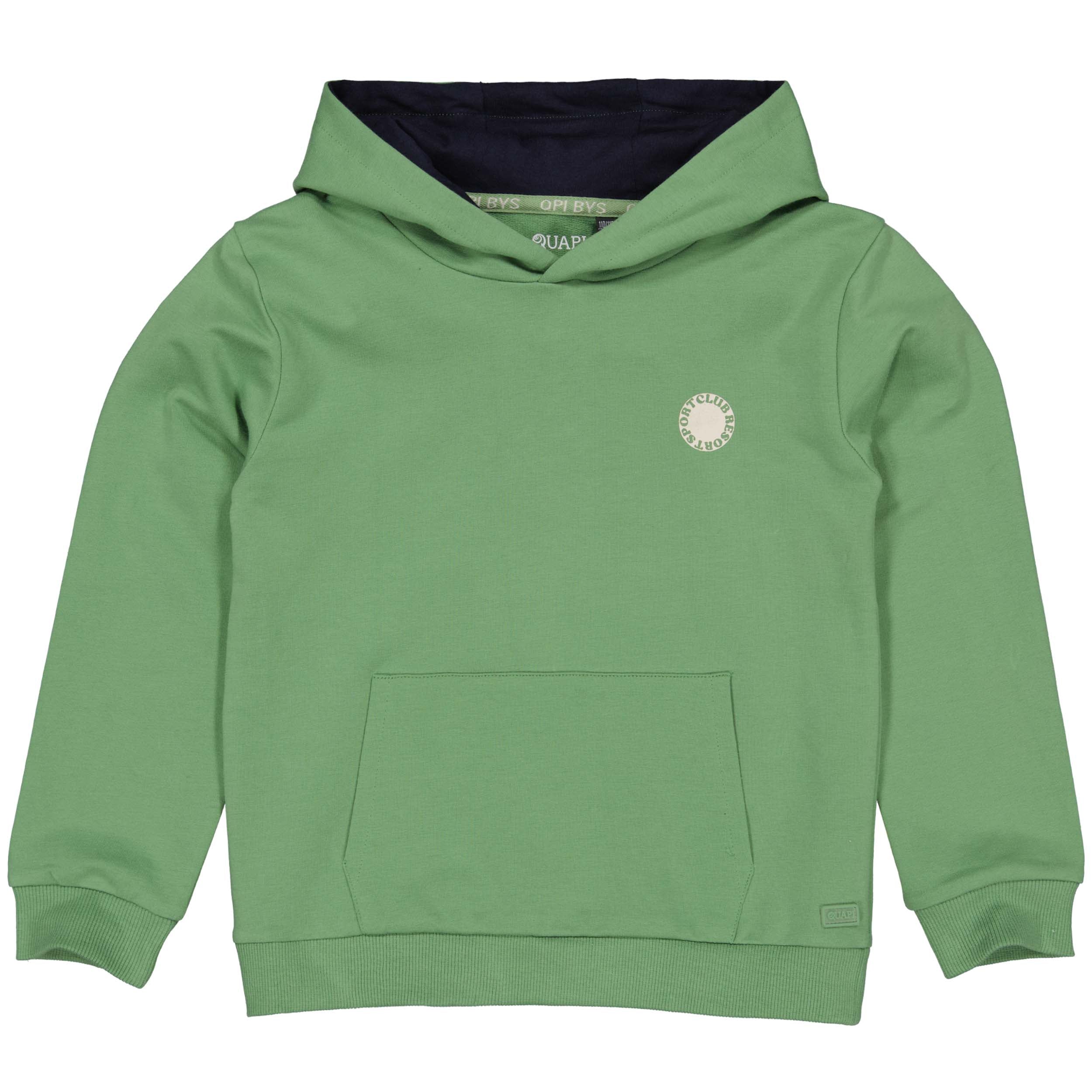Jongens Hooded sweater BERTQS241 van Quapi in de kleur Green in maat 122-128.