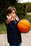 Jongens Bodywarmer BESSELQS241 van Quapi in de kleur Dark Blue in maat 122-128.
