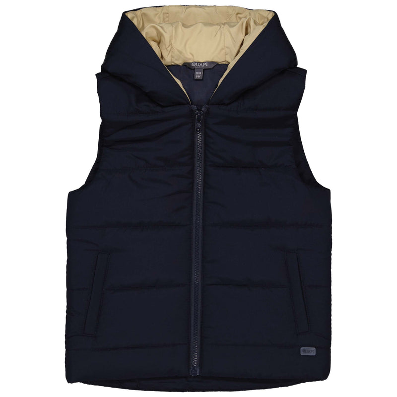 Jongens Bodywarmer BESSELQS241 van Quapi in de kleur Dark Blue in maat 122-128.