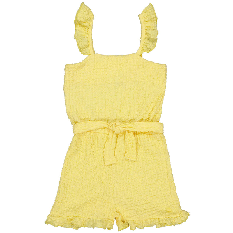 Meisjes Playsuit BETTYQS243 van Quapi in de kleur Soft Yellow in maat 122-128.