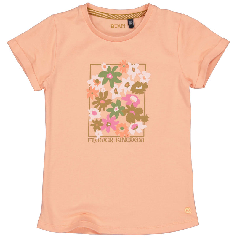 Meisjes Shortsleeve BEYZAQS242 van Quapi in de kleur Salmon in maat 122-128.