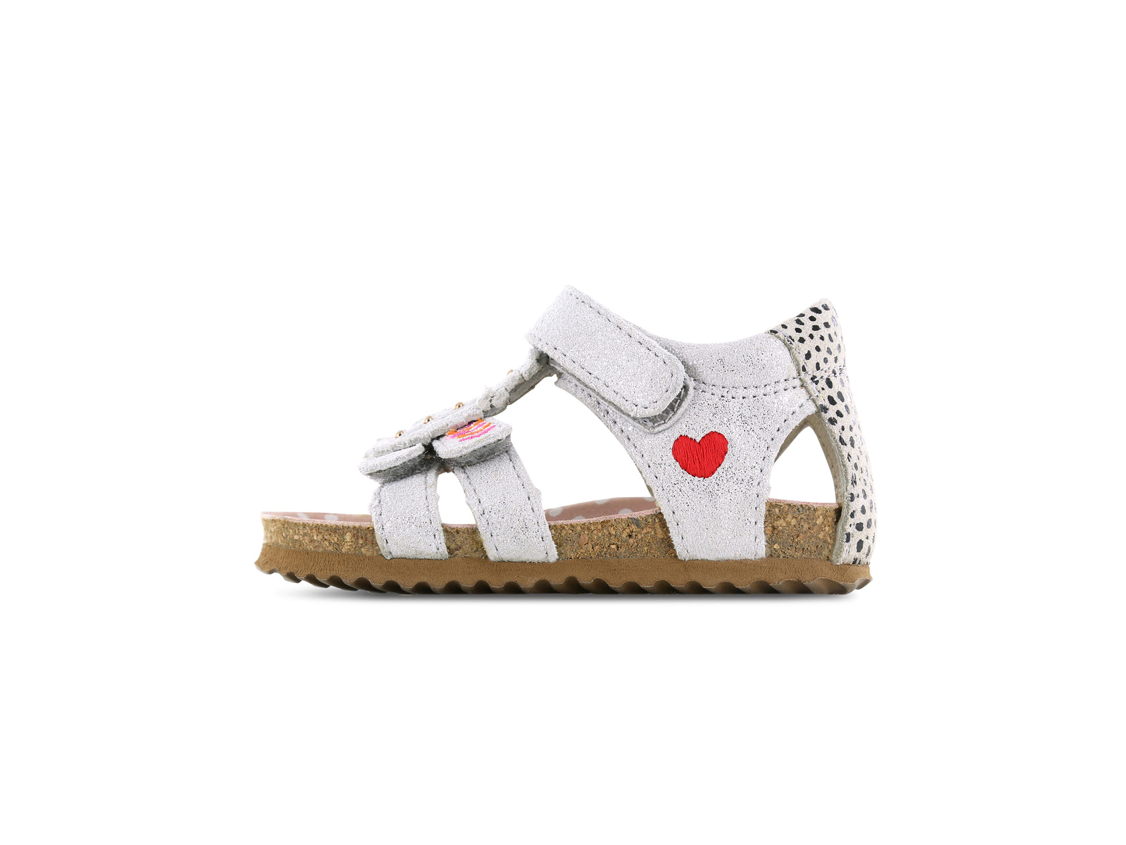 Shoesme zilveren bio Sandaal met kraaltjes