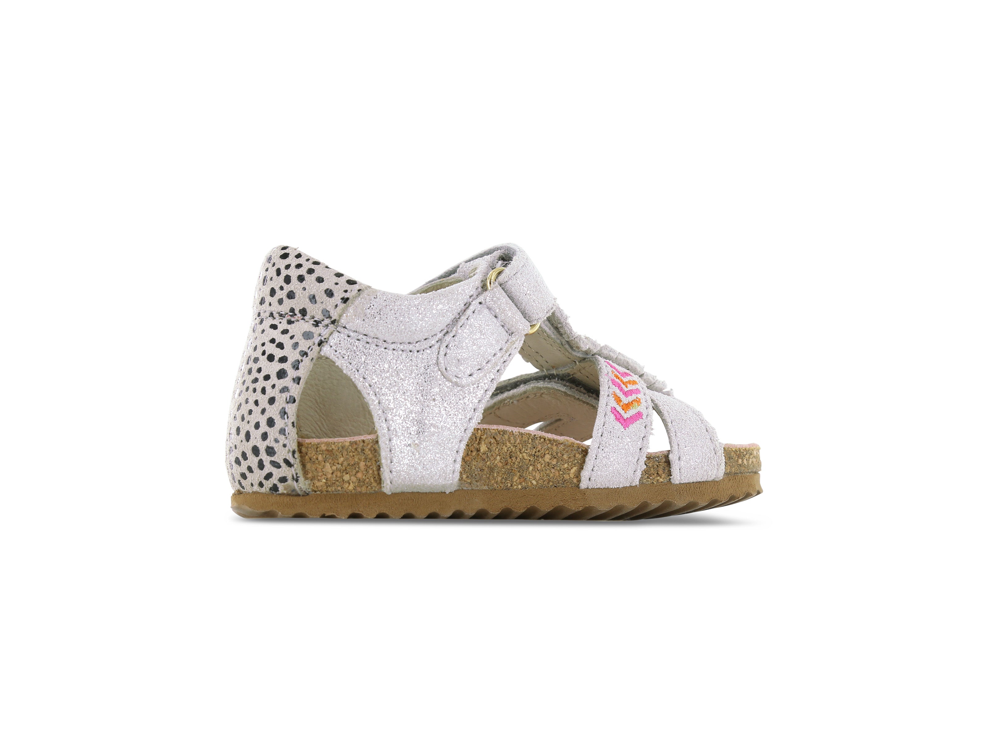 Shoesme zilveren bio Sandaal met kraaltjes