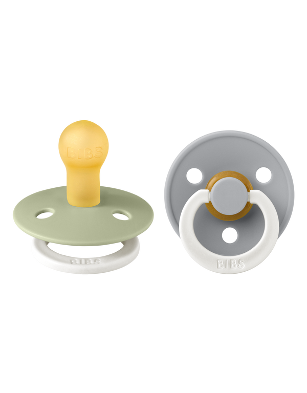 BIBS - Colour speen in 2 stuks verpakking Sage/Cloud GLOW IN THE DARK - Bubbles & Bo