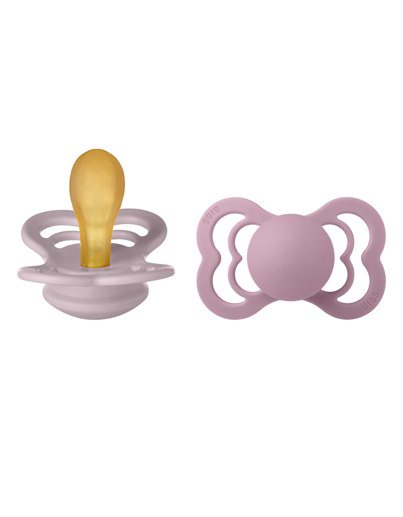 BIBS - Supreme 2-pack Dusky Lilac/Heather - silicone - Bubbles & Bo