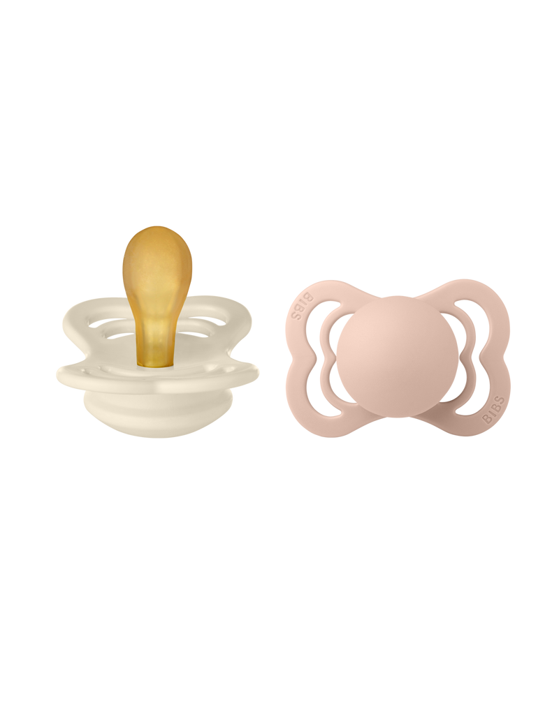 BIBS - Supreme 2-pack Ivory/Blush - latex - Bubbles & Bo