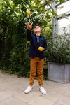 Jongens Sweatpants BJORNQS241 van Quapi in de kleur Brown in maat 122-128.