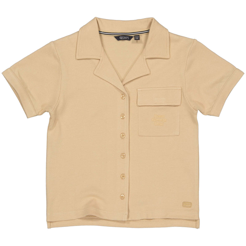 Jongens Shortsleeve Blouse BJORQS242 van Quapi in de kleur Sand in maat 122-128.