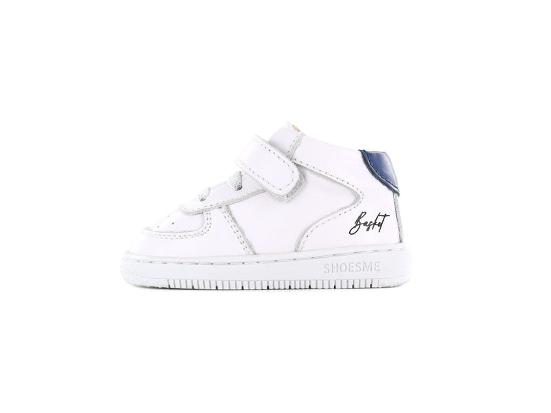 Shoesme Wit met blauwe Basket Sneaker