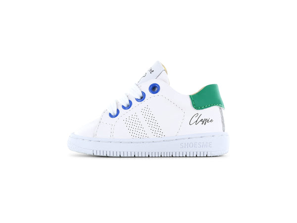 Shoesme wit-groene basket sneaker