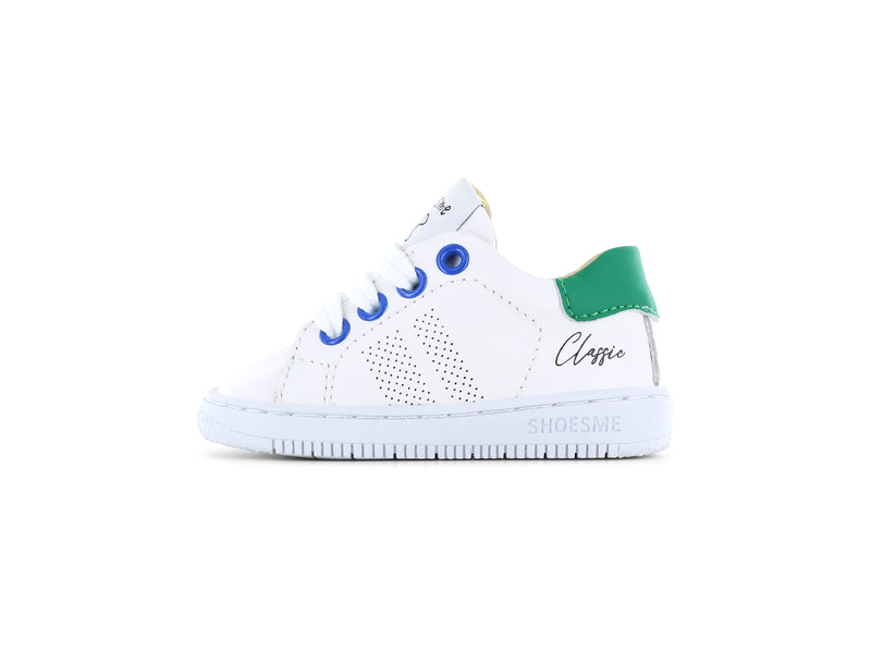 Shoesme wit-groene basket sneaker
