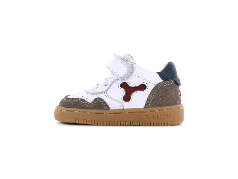 Shoesme wit-taupe basket sneaker