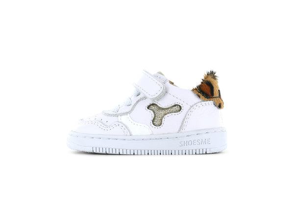 Shoesme wit-leopard basket sneaker