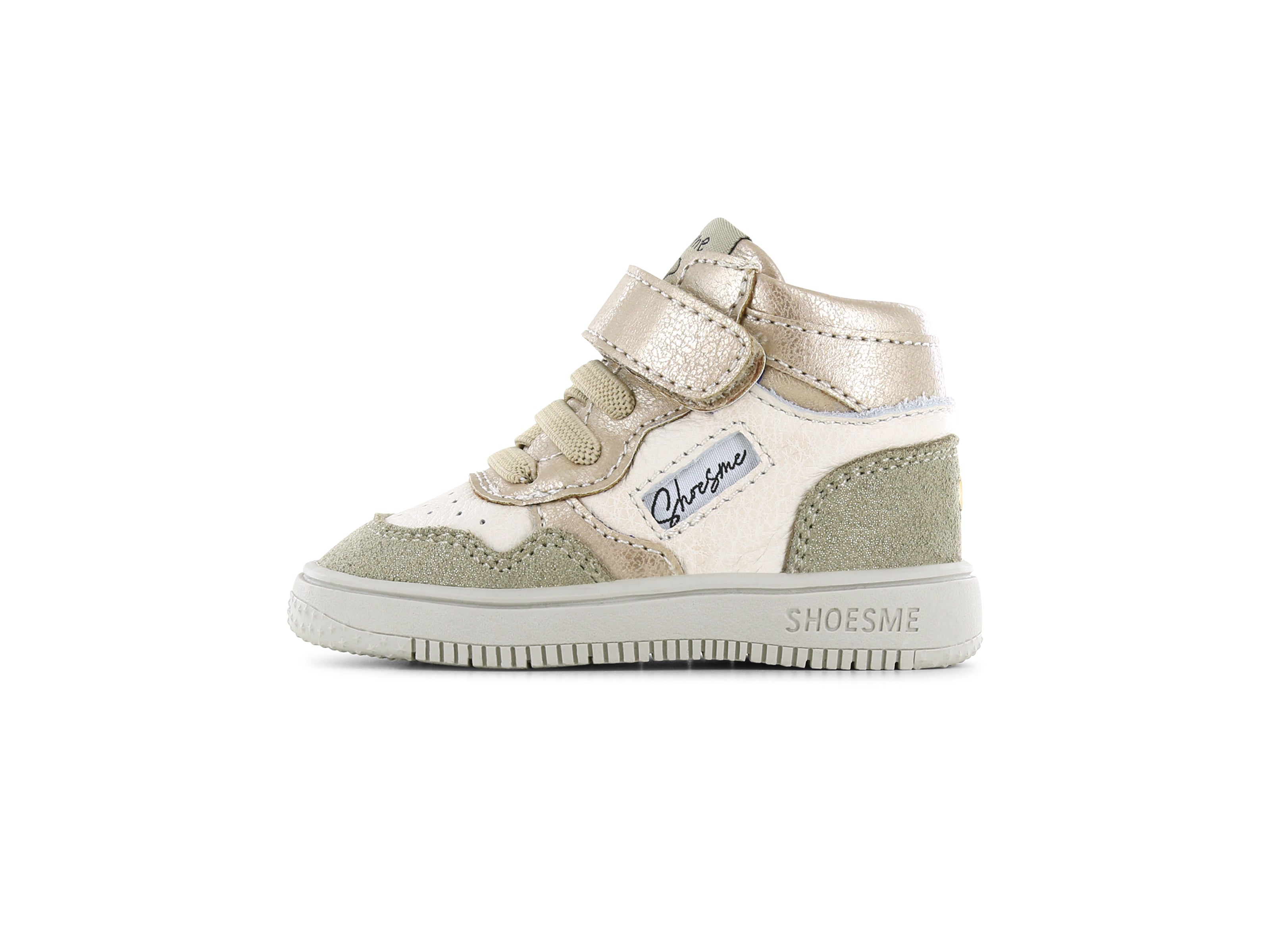 Shoesme beige met gouden basket sneaker