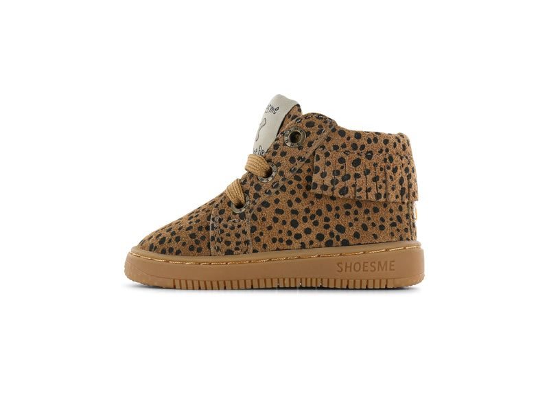 Shoesme bruine sneaker met dotjes