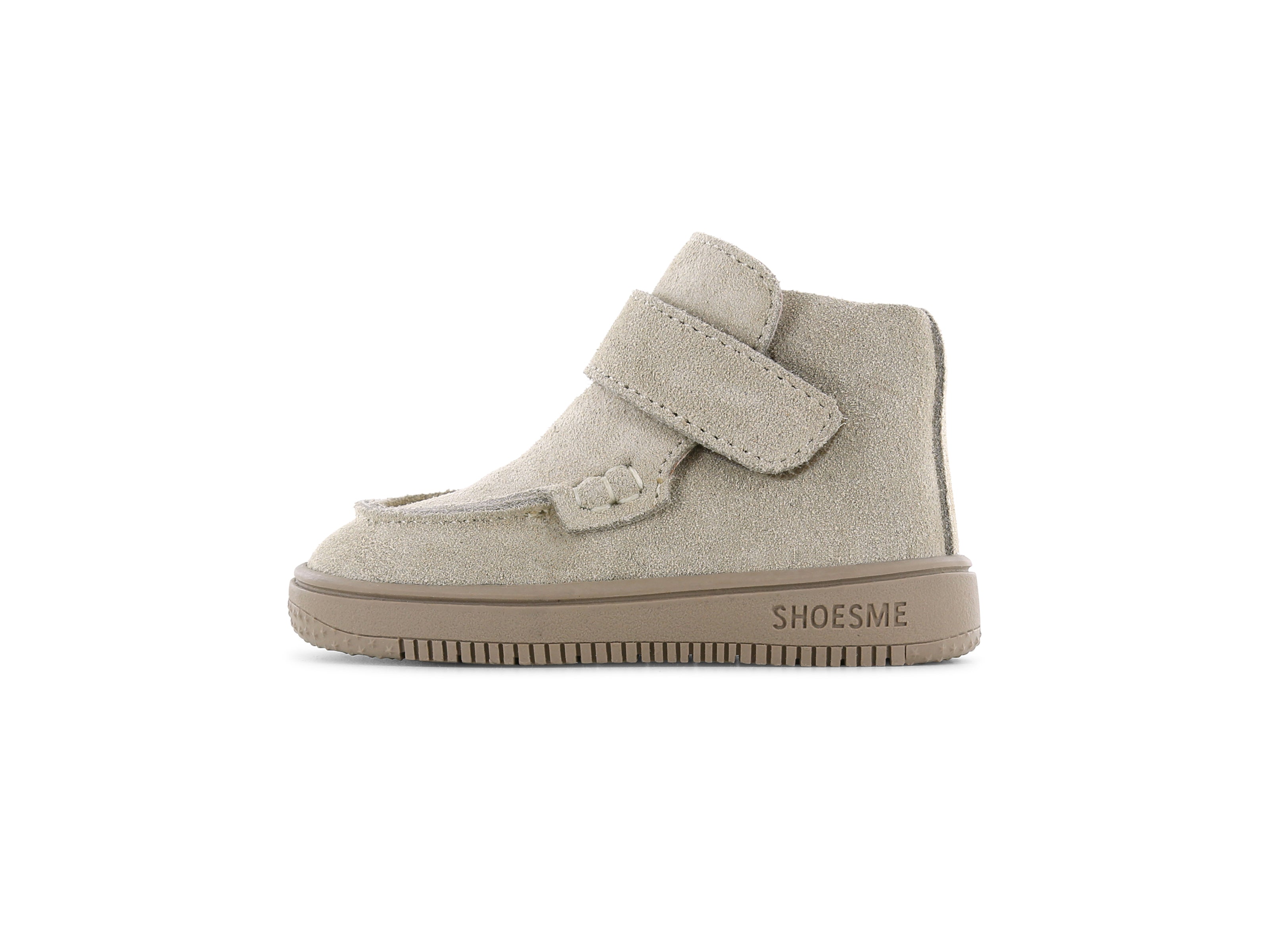 Shoesme taupe suede klittenbandschoen