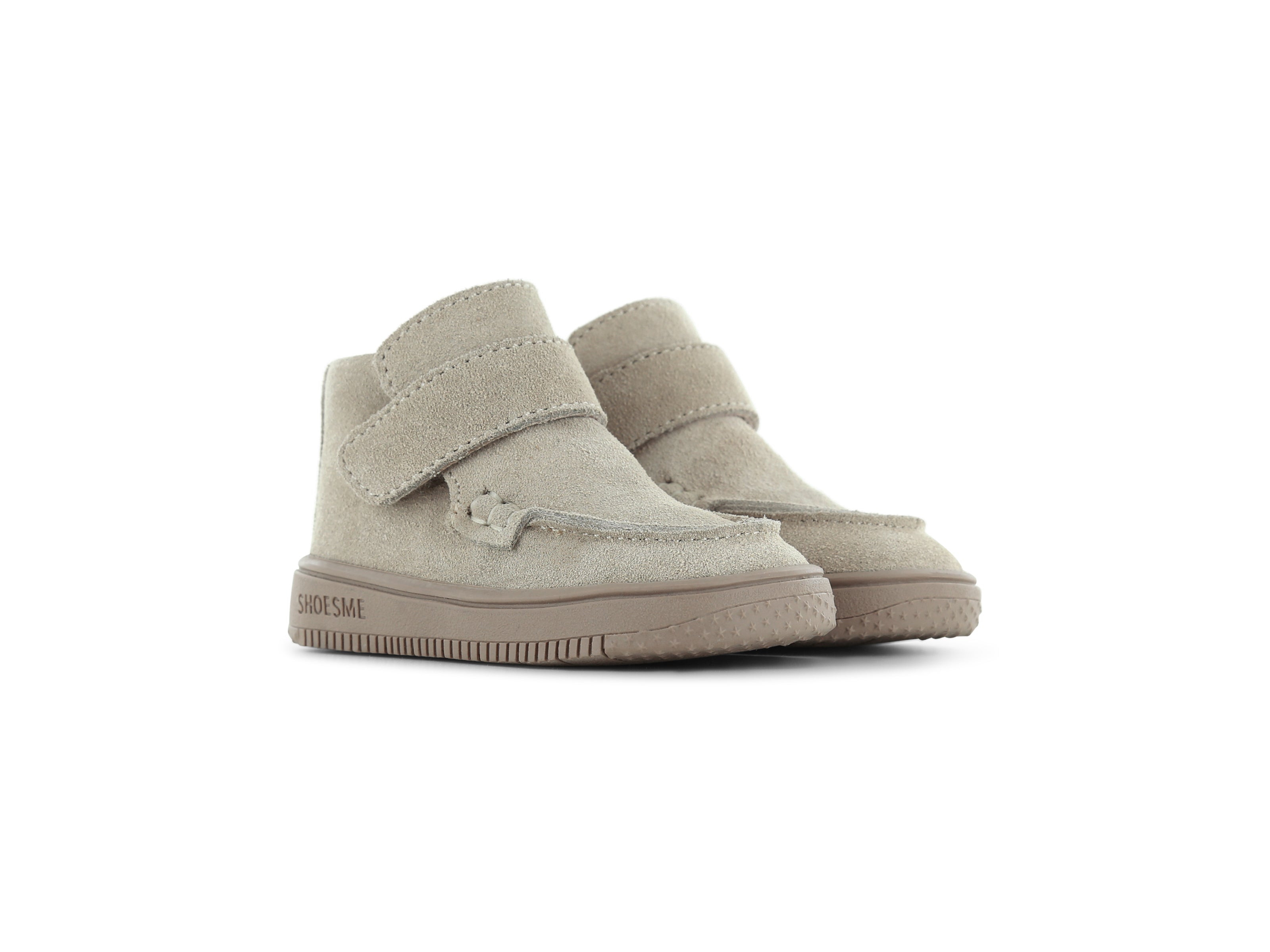 Shoesme taupe suede klittenbandschoen