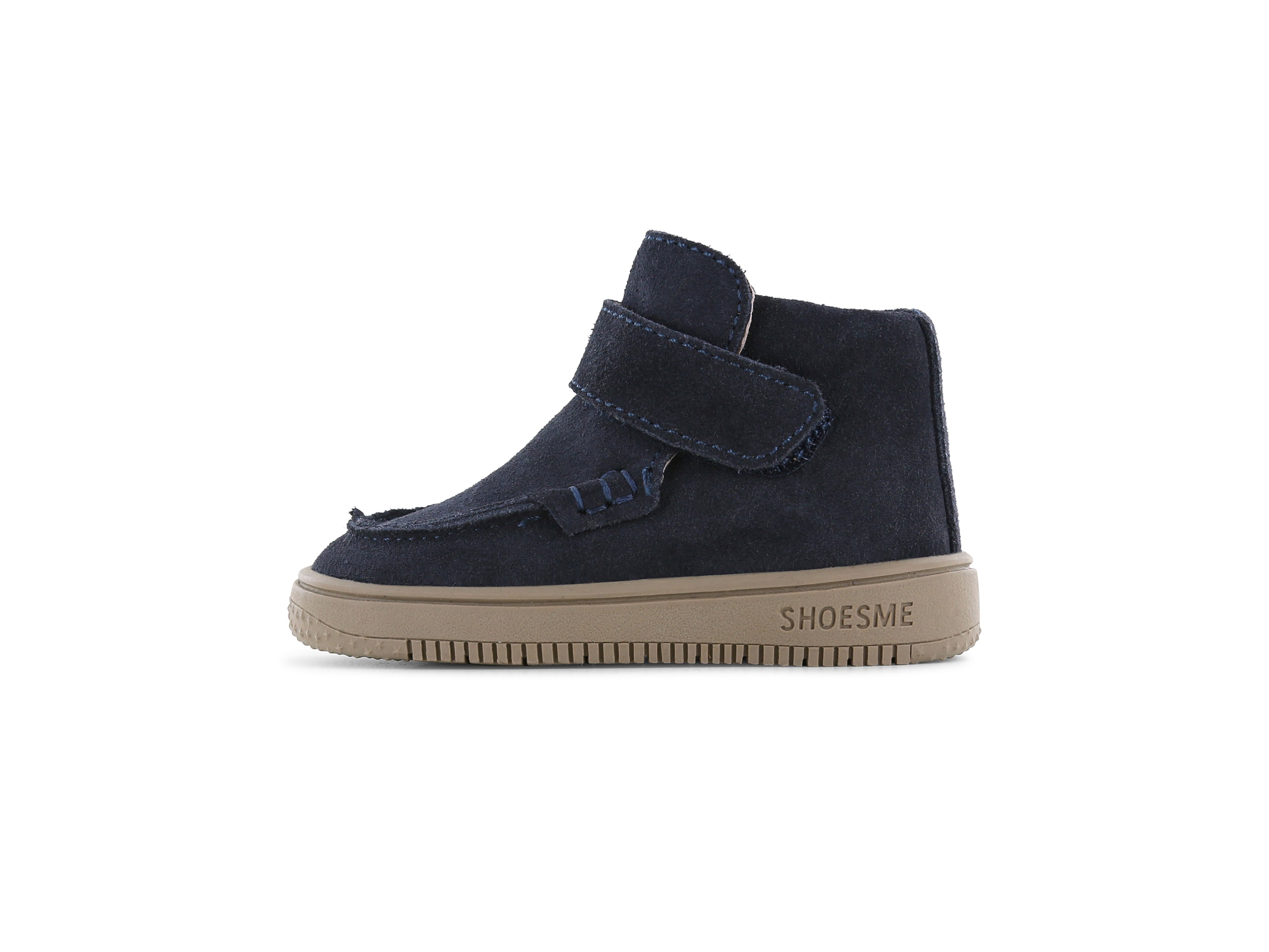 Shoesme donkerblauwe suede klittenbandschoen