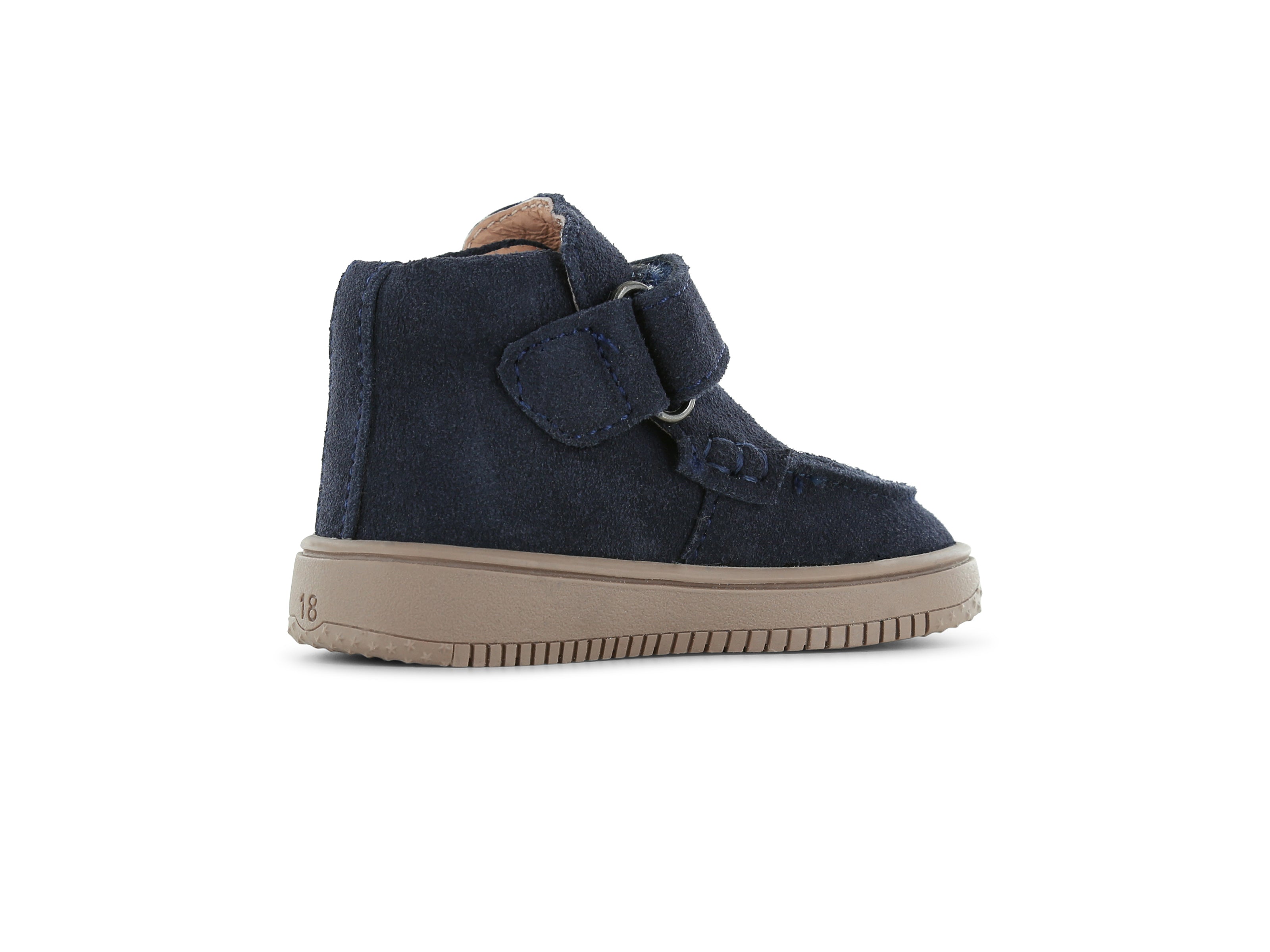 Shoesme donkerblauwe suede klittenbandschoen