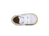 Meisjes Witte sneaker met gouden strepen van Shoesme in de kleur white gold in maat 23.