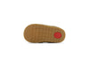 Jongens Donkerbruine sneaker met witte strepen van Shoesme in de kleur Brown in maat 23.