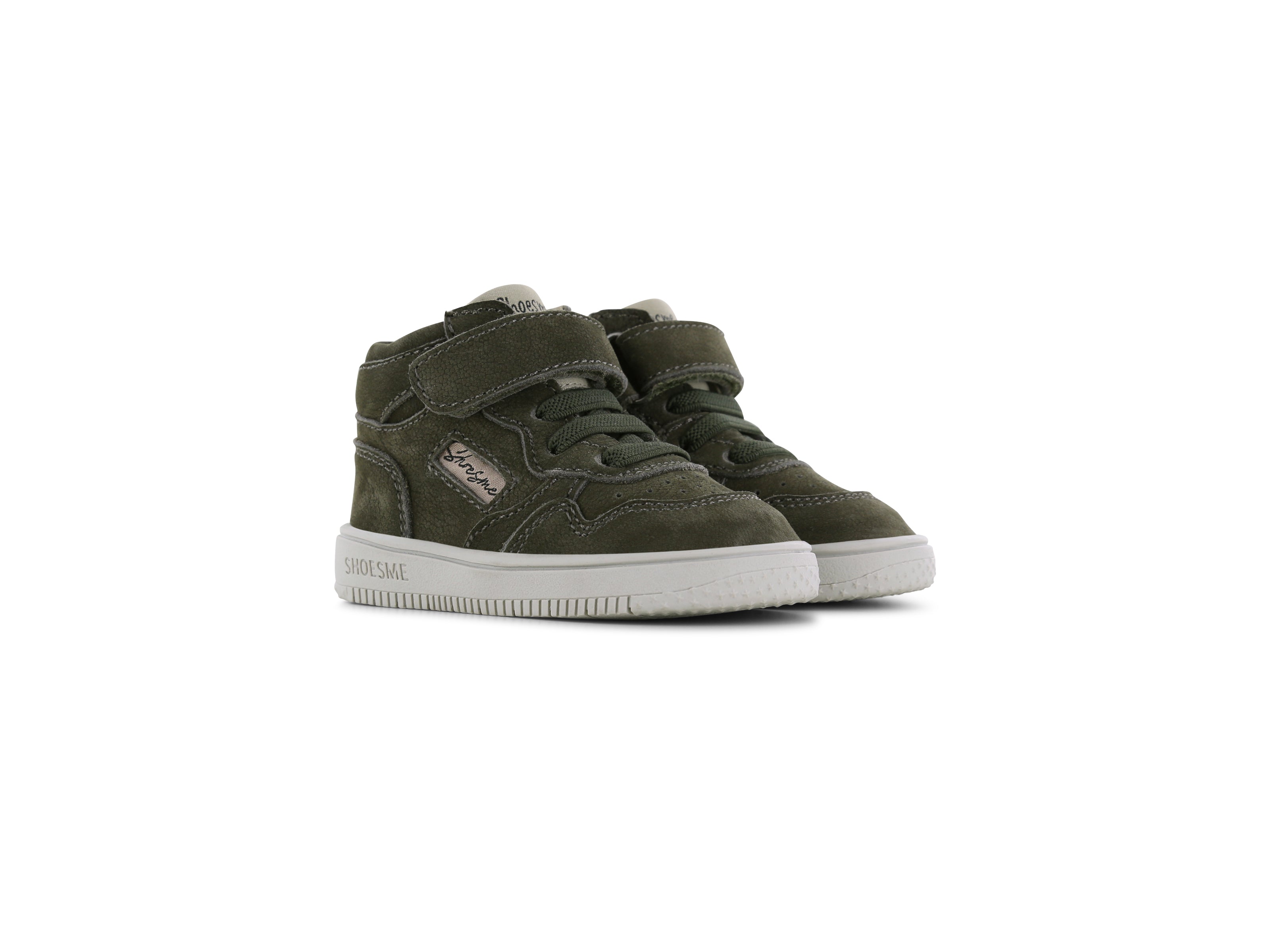 Jongens Donkergroene basketsneaker van Shoesme in de kleur Dark Green in maat 23.
