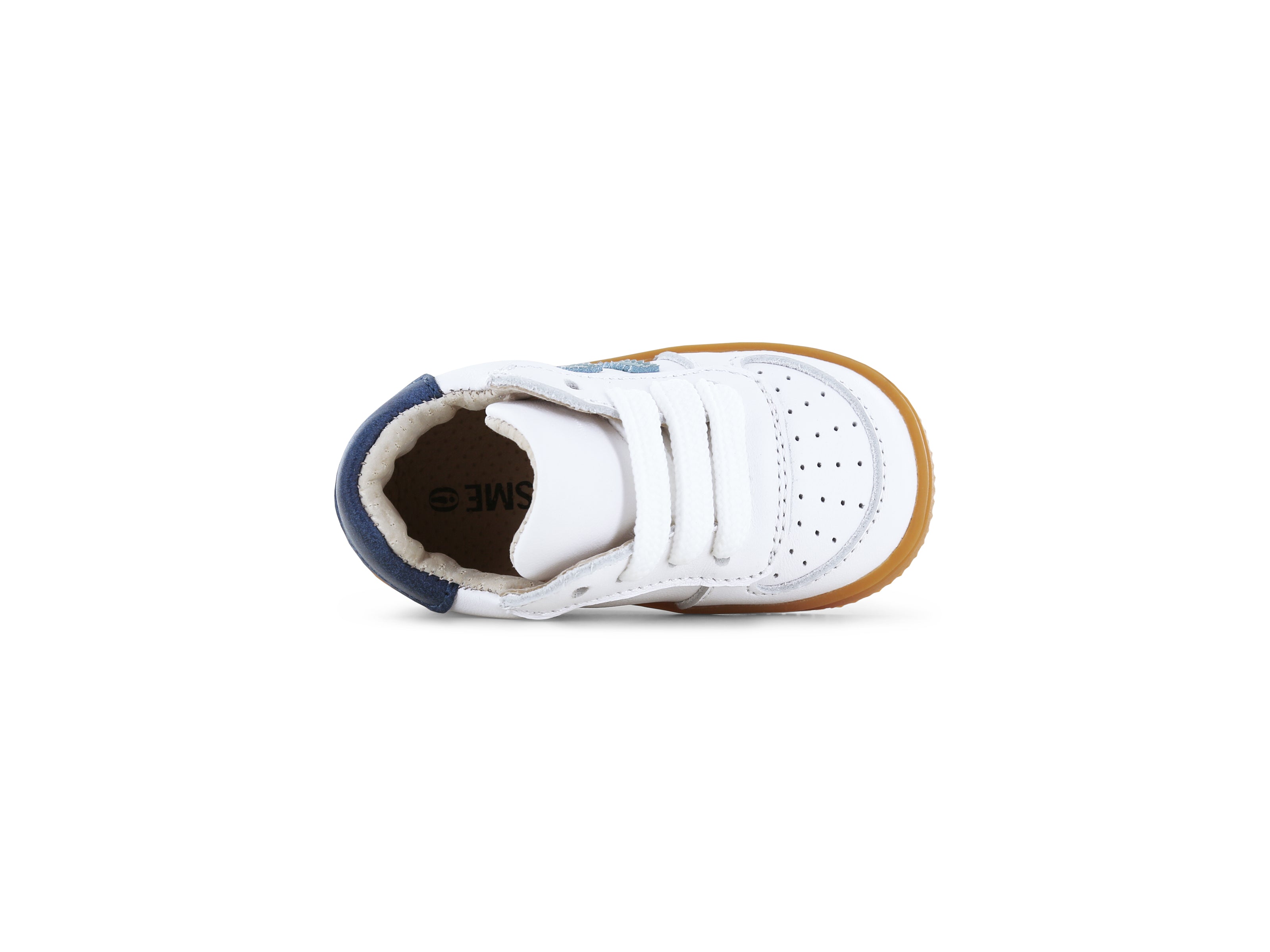 Shoesme wit-blauwe sneaker met strepen