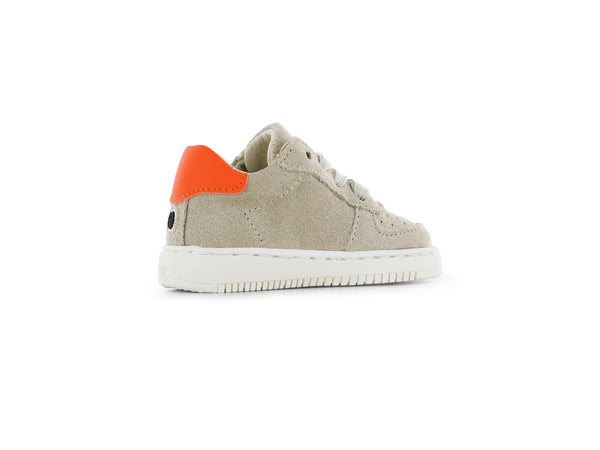 Shoesme beige-black sneaker met strepen