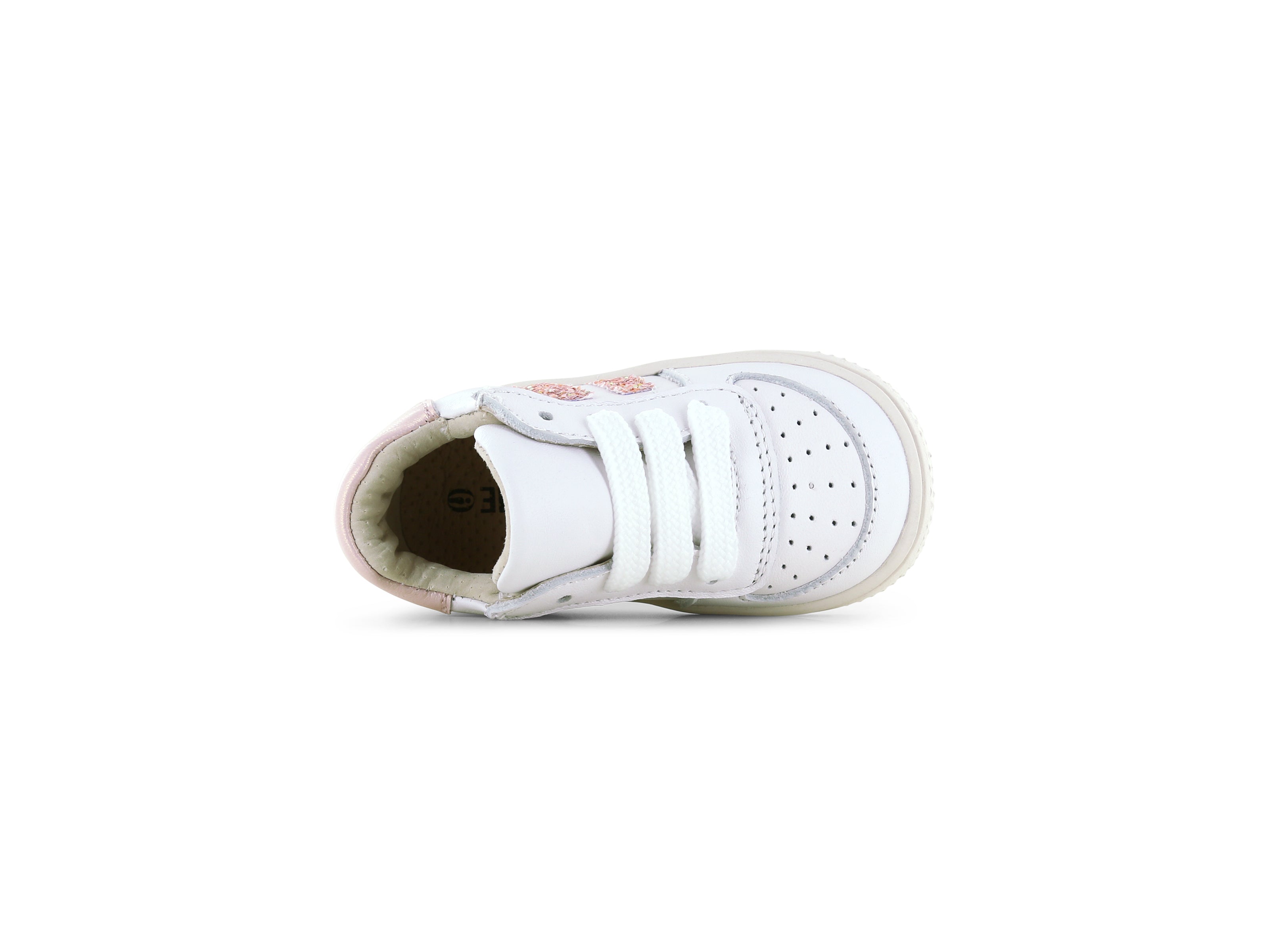Shoesme wit - roze sneaker met strepen