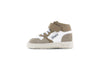 Shoesme taupe-witte sneaker