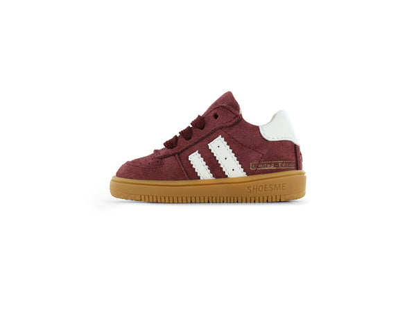 Shoesme bordeaux rode sneaker met strepen