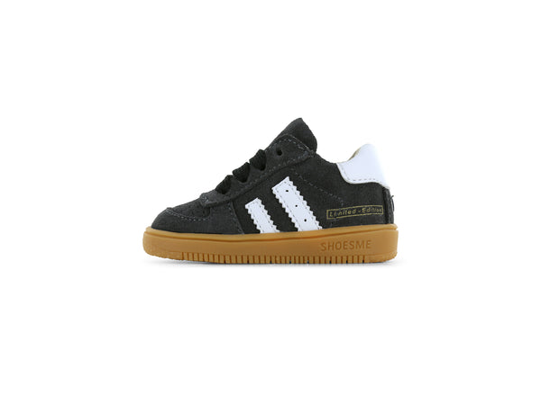 Shoesme donkergrijze sneaker met strepen