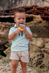 Jongens Shortsleeve Polo BOARQS243 van Quapi in de kleur Aqua Blue in maat 122-128.