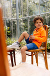 Jongens Hooded Sweater BOAZQS242 van Quapi in de kleur Orange in maat 122-128.