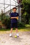 Jongens Sweatshort BODYQS242 van Quapi in de kleur Dark Blue in maat 122-128.
