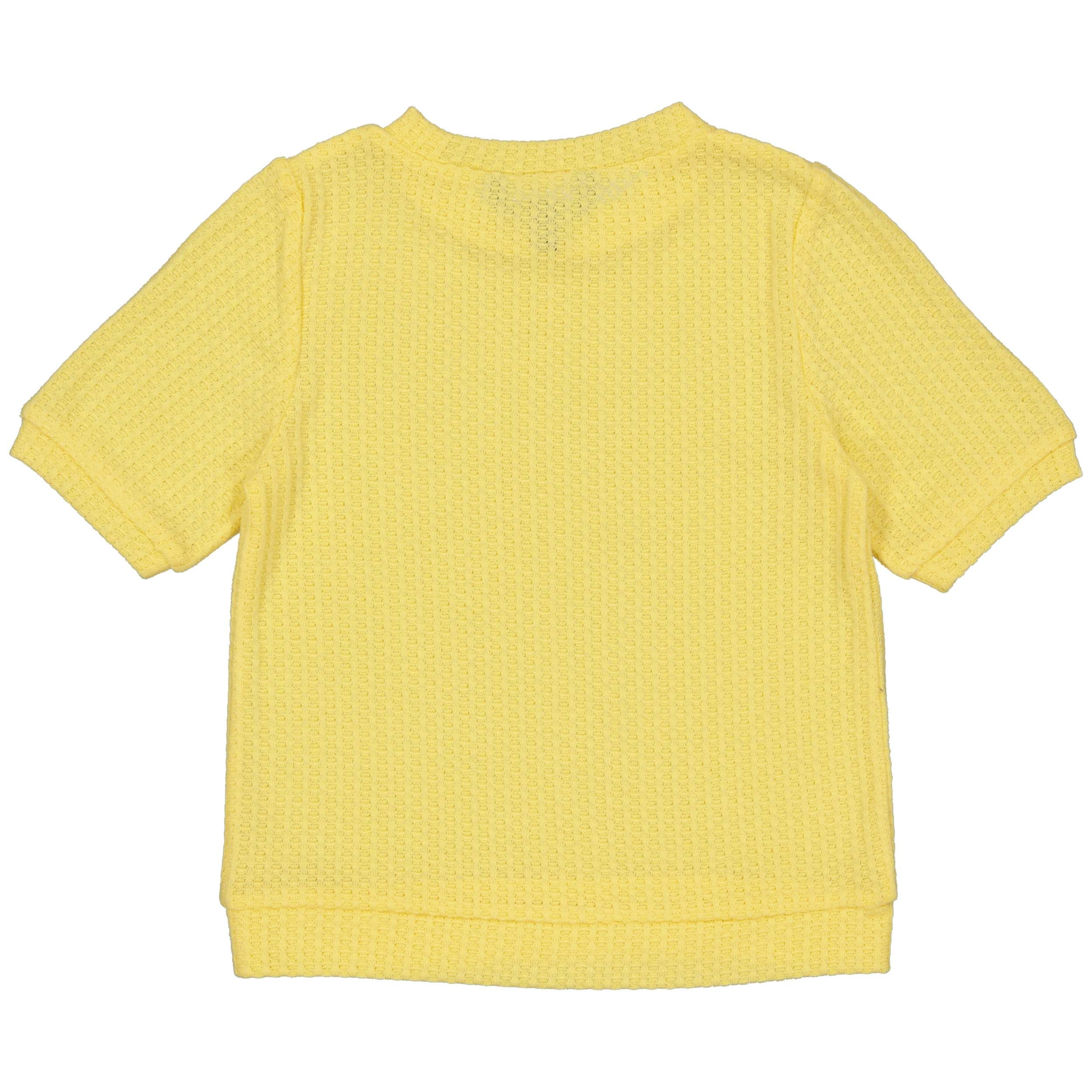 Meisjes Knitted top BONITAQS243 van Quapi in de kleur Soft Yellow in maat 122-128.