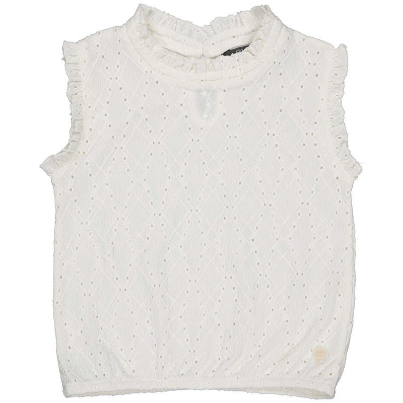 Meisjes Top BOWIQS243 van Quapi in de kleur Ivory White in maat 122-128.