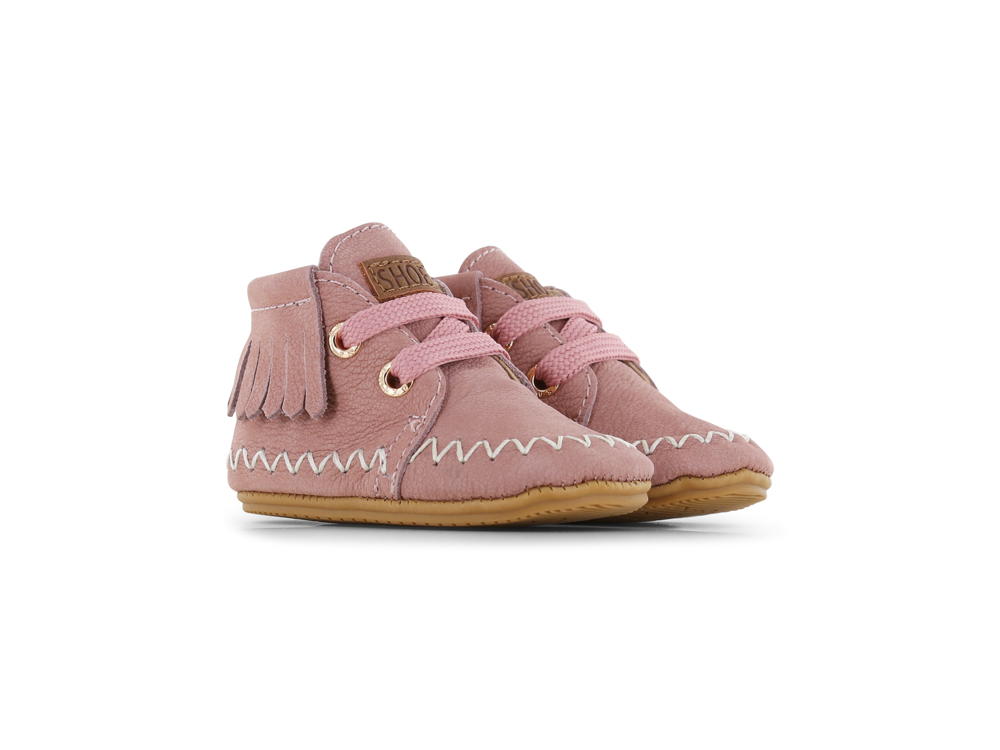 Shoesme roze Baby-Proof schoentje met franjes