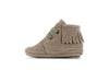 Shoesme taupe Baby-Proof schoentje met franjes